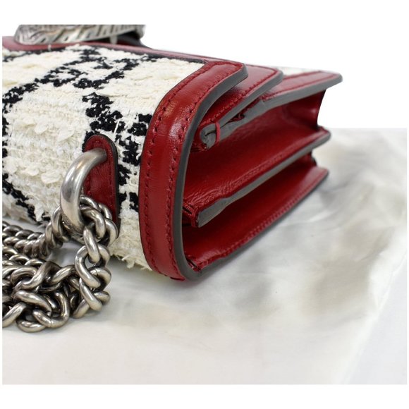 GUCCI Dionysus GG Tweed Small Shoulder Bag Cerise - Picture 5 of 12